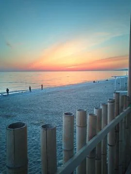 Sunset on the beach 스톡 사진