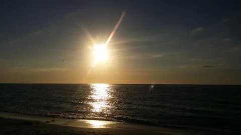 Sunset on the Beach  스톡 사진