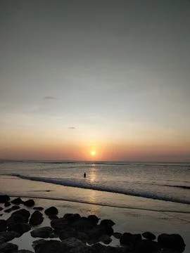 Sunset in beach Stock Photos