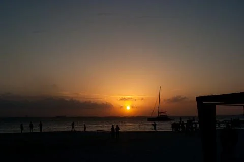 Sunset by the beach Stock Photos