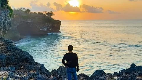 Sunset at beach Stock Photos