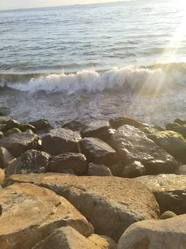 Sunset on the beach Stock Photos