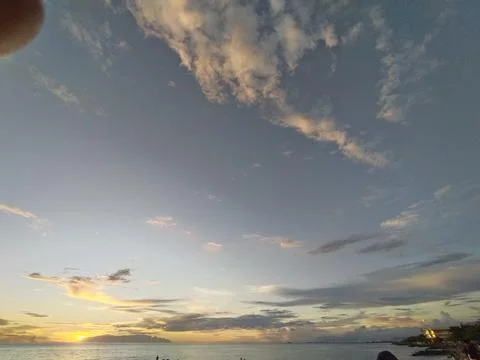 Sunset on the beach Stock Photos