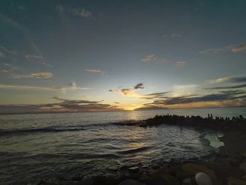 Sunset on the beach Foto stock