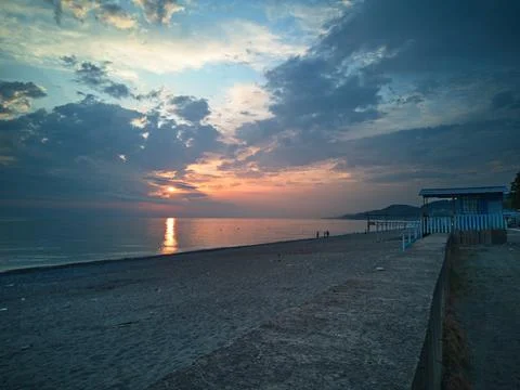Sunset on the beach Stock Photos
