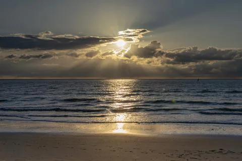 Sunset on the beach Stock Photos