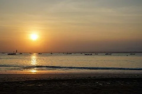 Sunset at the Beach Stock Photos