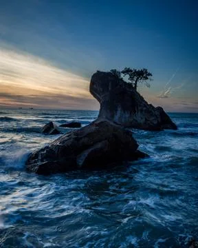 Sunset on  beach Stock Photos