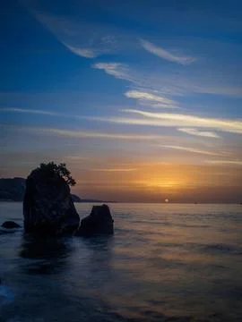 Sunset on the beach Stock Photos
