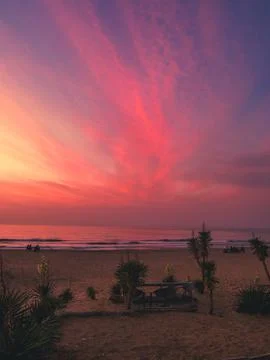 Sunset on the beach Stock Photos