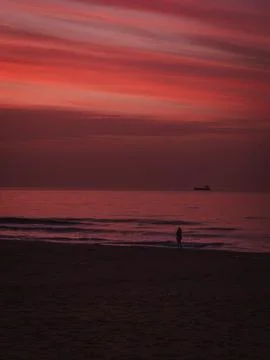 Sunset on the beach Stock Photos