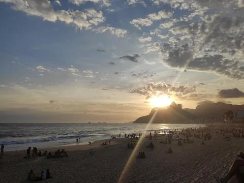 Sunset on the beach Fotos de archivo