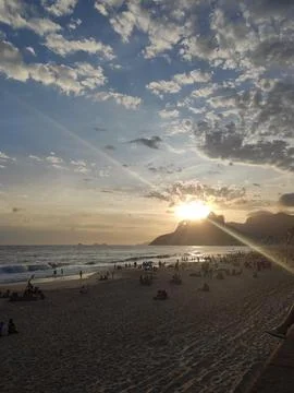 Sunset on the beach Fotos de archivo