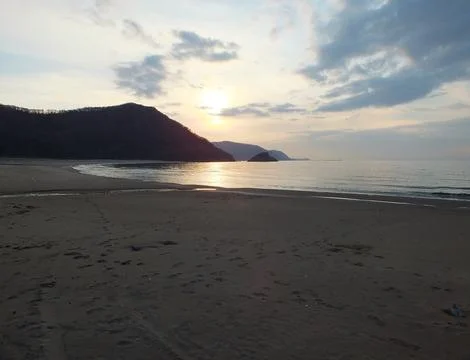 Sunset on the beach Foto stock