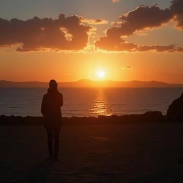 Sunset at the Beach Stock Photos