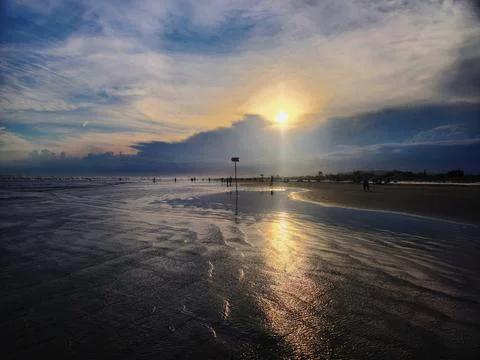 Sunset on the Beach Stock Photos