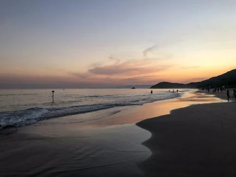 Sunset on the beach Stock Photos