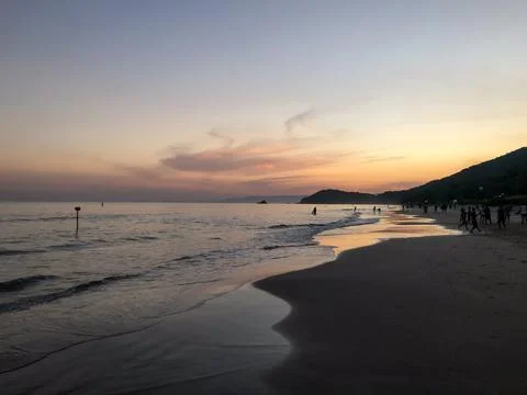 Sunset on the beach Stock Photos