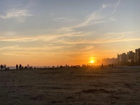 Sunset on the beach 스톡 사진