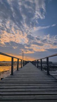 Sunset in the Beach Stock Photos