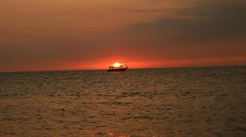 Sunset in the Beach Stock Photos