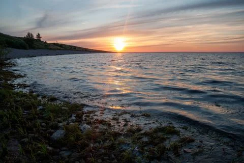 Sunset on the Beach Stock Photos