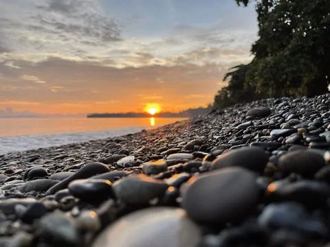 Sunset from the beach Stock Photos