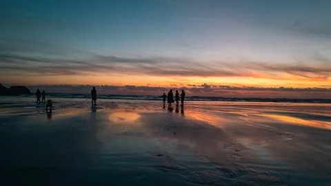 Sunset on the Beach Stock Photos