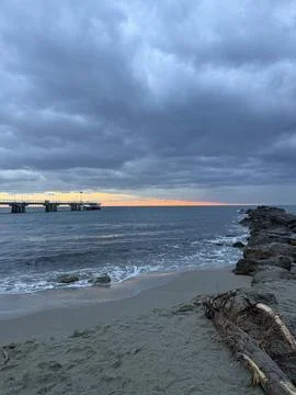 Sunset at the beach Stock Photos