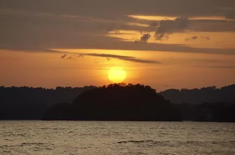 Sunset on the beach Stock Photos
