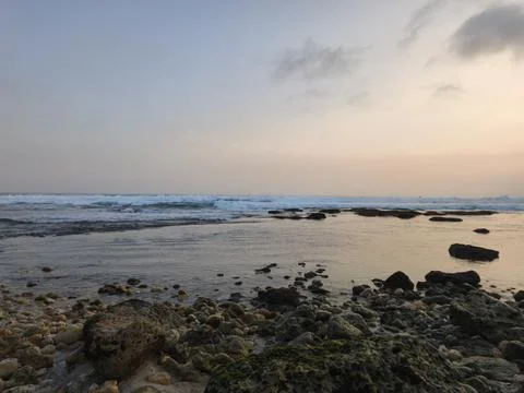 Sunset on the beach Stock Photos