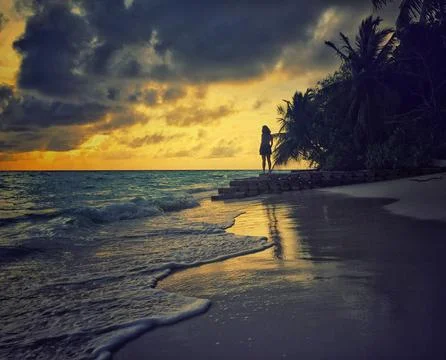Sunset beach Stock Photos