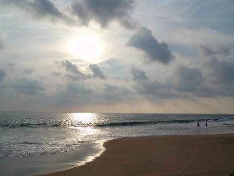 Sunset on the beach of Pie de la cuesta Foto stock