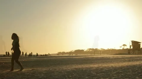 Sunset on the beach. Piriapolis/Uruguay Stockbeeldmateriaal 10899104