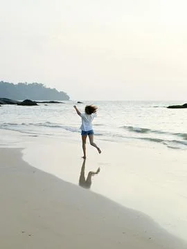 Sunset Beach Run Foto stock