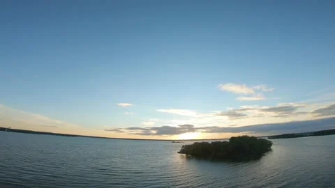 Sunset, beach, sand, wind, waves, water, sea, autumn, evening, sky, drone flight Video stock 160893855