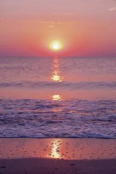 Sunset beach sandy beach scene 写真素材
