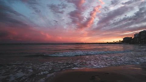 Sunset Beach Serenity Stock Photos
