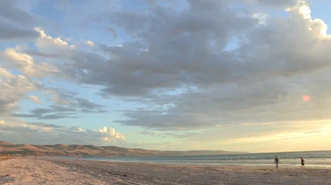 Sunset on a beach in South Australia Stock Footage 25914716