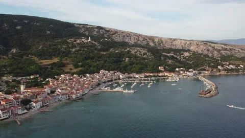 Sunset on the Beach with Sun in Baska KrK 库存影片 232609350