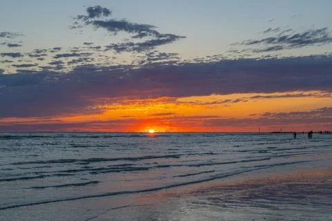Sunset. Beach sunset. Stock Photos