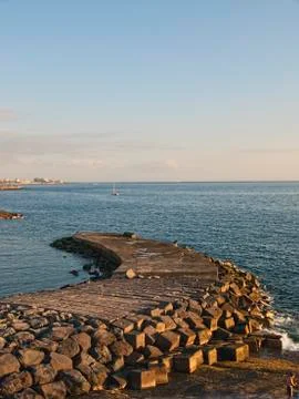 Sunset at beach in Tenerife Spain Stock Photos