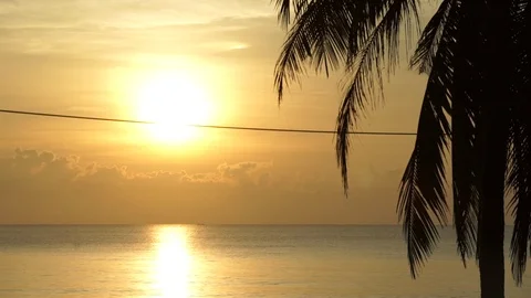 Sunset on the beach at thailand Stock Footage 126073977