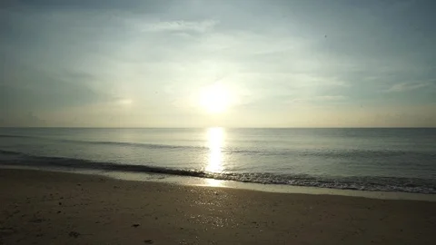 Sunset on the beach at thailand Stock Footage 126074005