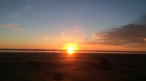 Sunset on the beach time-lapse Stock Footage 48999652