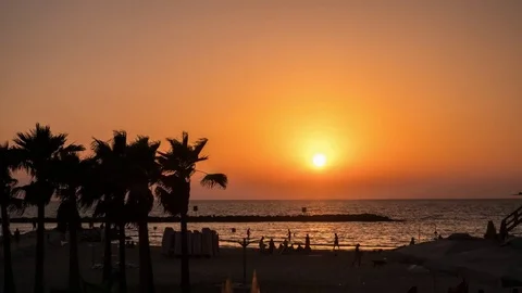Sunset On The Beach Time Lapse Stock Footage 78716719