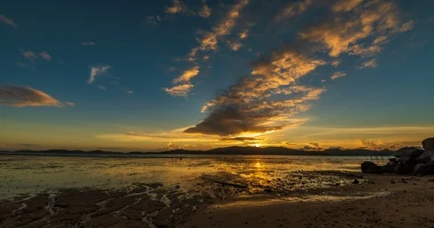 Sunset beach Time-lapse Stock Footage 93602504