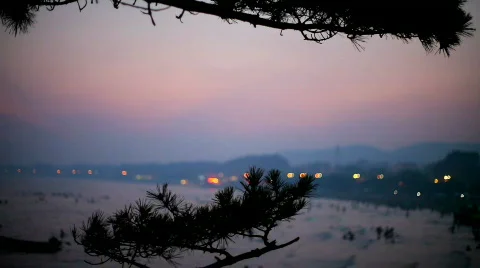 Sunset on the beach. Timelapse Stock Footage 502973