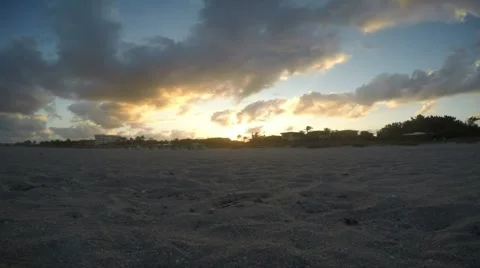 Sunset on Beach Timelapse Stockbeeldmateriaal 52492614