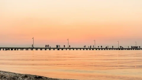 Sunset at the beach - Timelapse Stock Footage 78829466